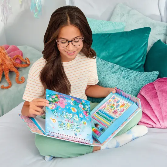 3C4G: Seas The Day! Aquatic Artist Drawing Set - 20pc Make Your Own Waves Ocean Themed Kit, Magnetic Closing Box, Full-Sized Sketchbook, Girls Kids 8+ {7}