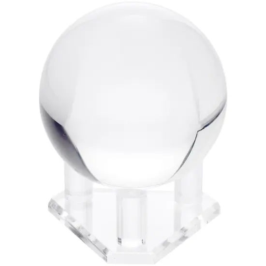 Plymor Clear Acrylic Beveled Triangular Display Base with 3 Display Prongs for Geode, Mineral or Crystal Cluster, 3.125" W x 2.75" D x 1.625" H {3}