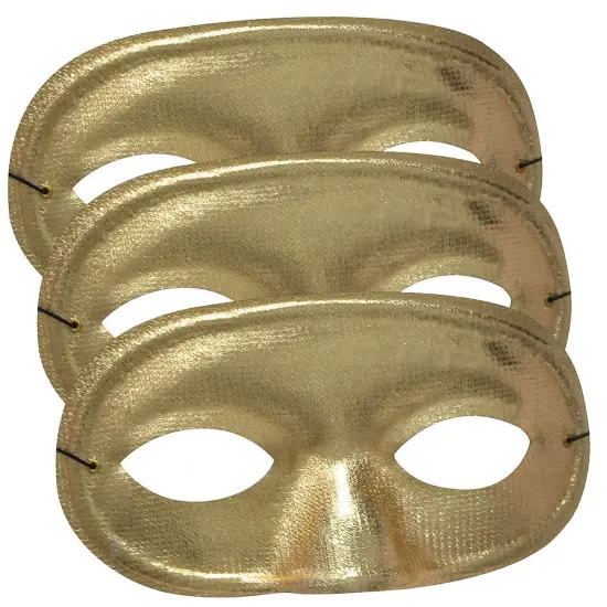 Half Domino Mask Metallic Gold Satin {1}