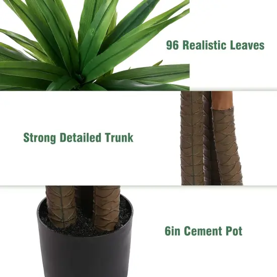 Dracaena Silk Plant Corn Stalk 6ft Tall Faux Plants Indoor Large Fake Plants Potted Yucca Tree Tropical Floor Plants Artificial Silk Palm Trees for Home Office Store Decor Housewarming Gift {4}