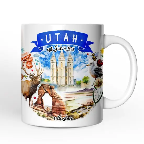 Artistic Utah State Themes and Landmarks Mug {4}