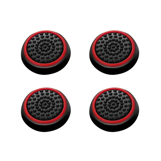 4pcs Thumb Grips for PS4 Controller Xbox One Xbox 360 Black/Red Silicone Caps Analog by Insten for Sony PlayStation 2 3 4 Controller {1}