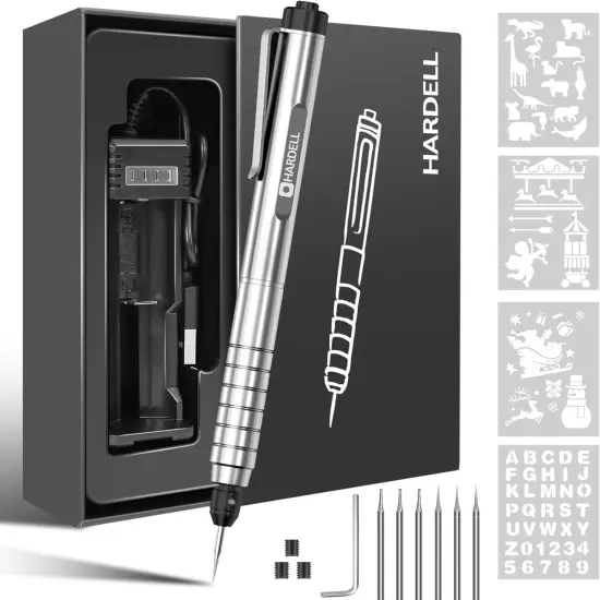 Electric Engraving Pen, HARDELL Engraver Tool 37000RPM, USB Cordless Engraving Machine for Artists&DIYers, Portable DIY Rotary Engraver for Jewelry Wood Glass Stone Carving {1}