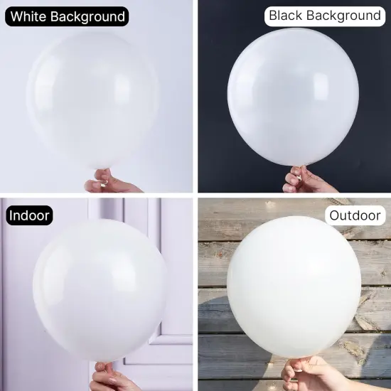White Balloons, 123 pcs White Different Sizes Pack of 18 12 10 5 Inch White Balloon Arch Kit Balloon Garland for Birthday, Graduation, Wedding, Anniversary Party Decorations, White-Y13 {3}