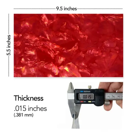 Shell Veneer, 5.5 x 9.5 inches | WMOP, BMOP, Abalone | Includes 3M Adhesive Sheet for Application, Great for Inlay Projects Garnet Red {2}