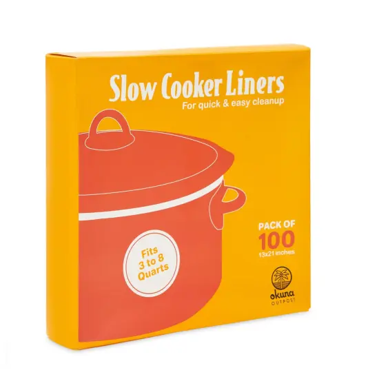 Slow Cooker Liners, Clear Plastic Cooking Bags for Oval or Round Pot, 3-8 QT, Easy Clean Up, Regular Size, Disposable (13x21 in, Bulk Pack), 100 Pack White {6}