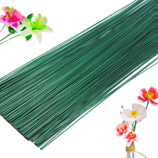 300 PCS 22 Gauge Floral Flower Stem Wire,16 Inches Floral Stem Wire Flower Arrangements,Floral Wire for Florist Flower Arrangement Bouquent Stem Wrapping and DIY,Dark Green {5}