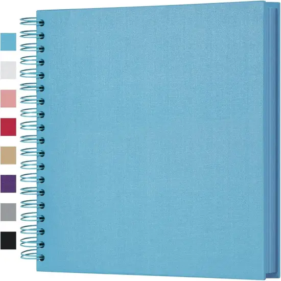 DIY Scrapbook Photo Album 80 Pages Thick Kraft Blank Blue Paper Memory Book for Wedding and Anniversary Family (Blue, 10 Inch) {1}