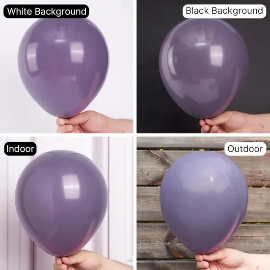 Dusty Purple Balloons, 100 pcs Boho Purple Balloons Different Sizes Pack of 18 Inch 12 Inch 10 Inch 5 Inch Faded Purple Balloons for Balloon Garland Arch as Party Decorations, Purple-F50 {2}