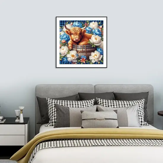 Cow Diamond Painting Kits for Adults, 5D DIY Diamond Art Kits for Beginners, Full Drill Diamond Painting Kits for Home Wall Decor, 12x12 Inch {3}