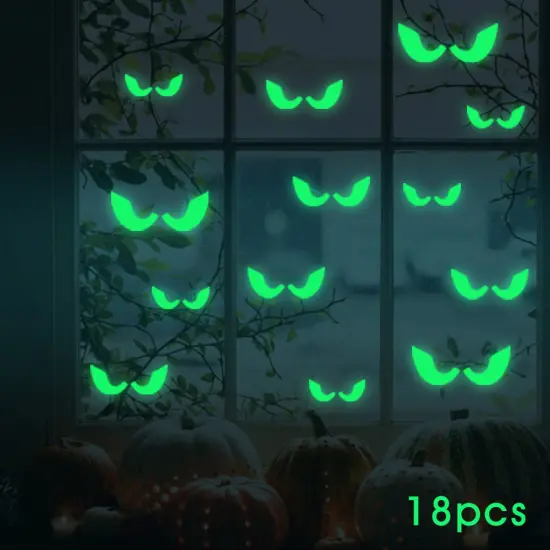 Luminous Sticker, Proboths Creative Removable Luminous Fluorescent Sticker Glow in Dark Decal for Halloween Home Wall Window Decoration Peeping Eyes {2}