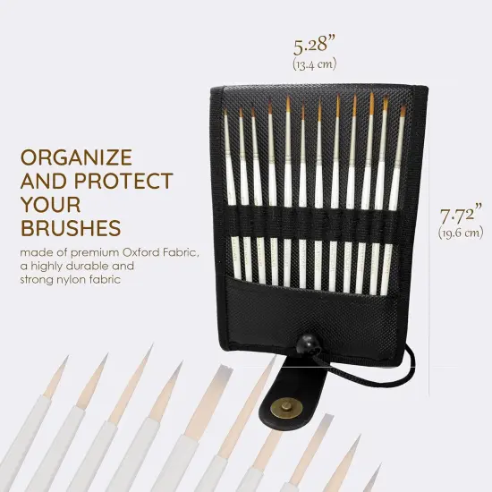 Set of 12 for Detail & Fine Point Painting Miniature Paint Brushes with Holder {3}