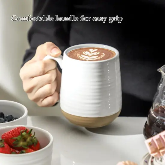 Coffee Mugs Set of 4, 15 oz Ceramic Coffee Cups with Comfortable Handle {2}