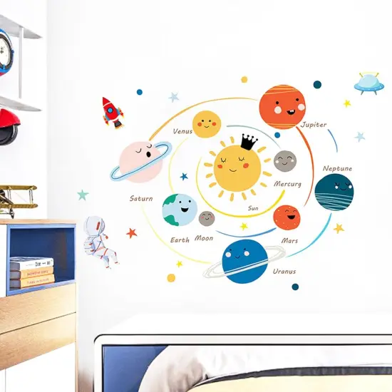 Solar System Wall Stickers for Kids, Universe Space Wall Sticker, Planet Wall Decal, Space Wall Decor for Bedroom Classroom Playroom Nursery Birthday Gift Idea {3}
