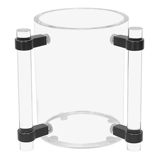 Lucite Wash Cup with Elegant Handles Silver {1}