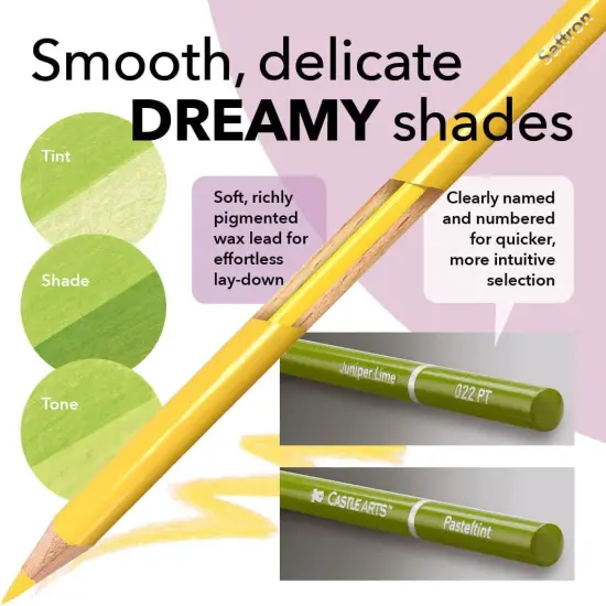 48 Pasteltint Coloured Pencils Set | Quality Colours in Softer, Sumptuous Tones | For Professional and Adult Artists | Protected and Organised in Presentation Tin Box {3}