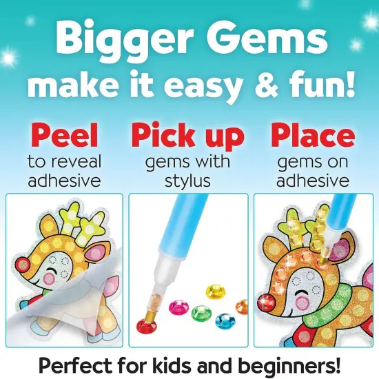 Big Gem Diamond Painting Kit: Holiday Stickers and Suncatchers - Diamond Painting Kits and Christmas Gifts, Christmas Crafts for Girls and Boys, Kids Gifts for Ages 6-8+ {3}