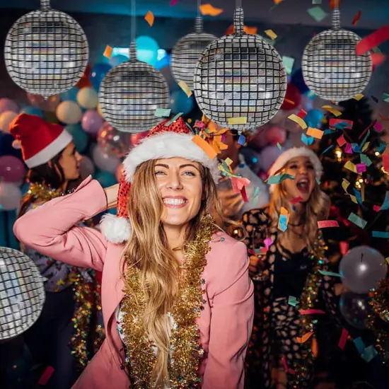 6 PCS Disco Ball Balloons Silver Disco Mylar Foil Balloons 22 Inch Huge 4D Round Metallic Sphere Disco Party Balloons for 70s 80s 90s Party Decorations Birthday Bachelorette Party Graduation {2}