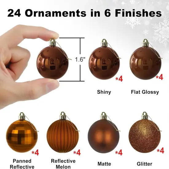 Bronze 1.6" Small Christmas Balls Christmas {5}