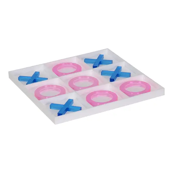 Lucite Pink & Blue Tic Tac Toe Game {1}