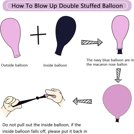 Baby Shower Decorations for Girl 135 Pcs Pink Purple Balloon Arch Kit Metallic Lavender Balloon Garland Double Stuffed Balloons Butterfly Stickers {4}