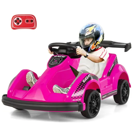 Electric Ride-On Go-Cart with Remote Control and Safety Belt Pink {6}