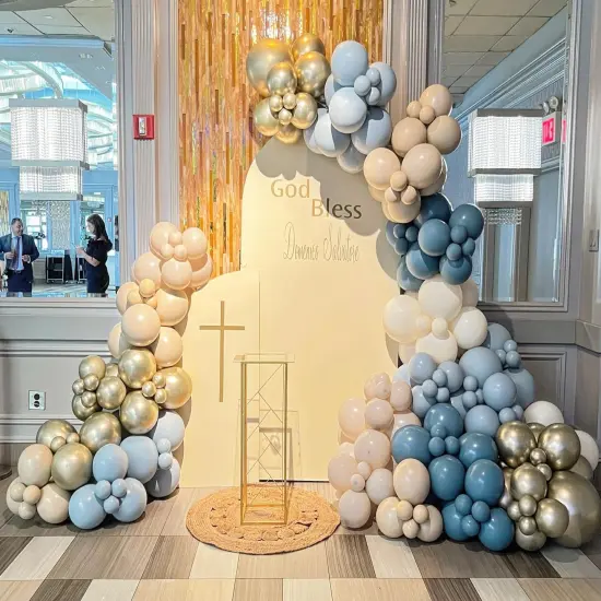 50 Pcs Gold White Balloons Accessories {2}