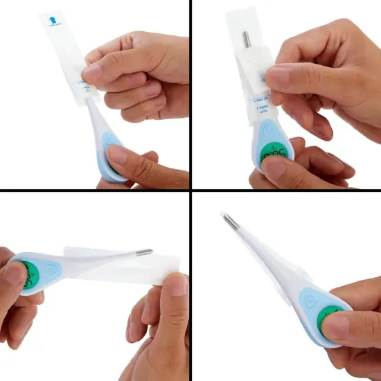 500-Pack Disposable Digital Thermometer Probe Covers - Oral, Rectal, Armpit Temperature Reading Sheath Sleeves {6}