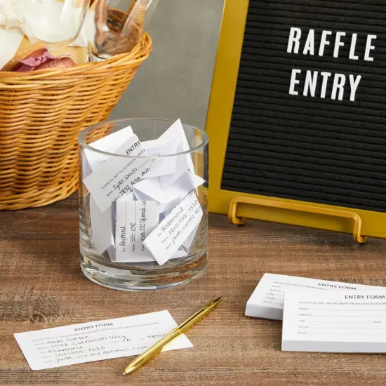 Juvale 2000 Raffle Ticket Sheets, Blank Entry Forms for Contests, School Events (White, 20 Pads, 5.25 x 2.7 In) {4}