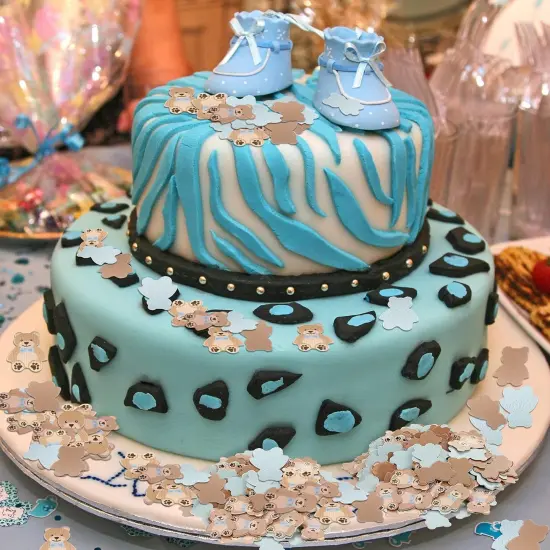 300 Pieces Bear Confetti Baby Shower Paper Confetti for Holiday Festival Party Table Home Decorations, 0.98 Inch(Blue, Brown) {5}