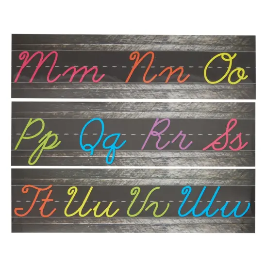 Cursive Alphabet Wall Strip, Numbers Bulletin Board Borders for Classroom (21x6 In, 9 Pack) {5}