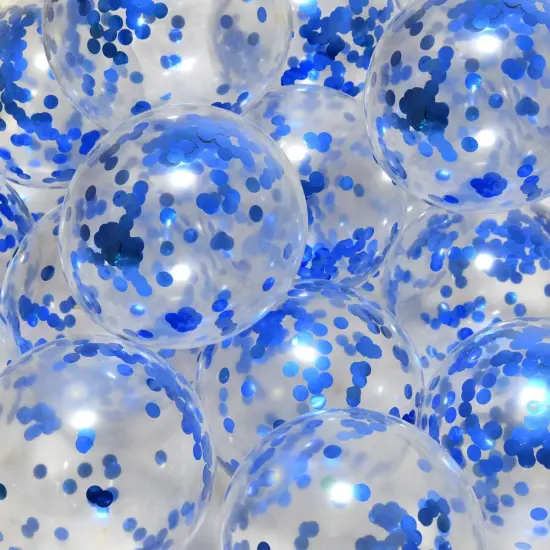 Blue Confetti Balloons Party Balloons 12inch 50 Pcs Latex Confetti Balloons Birthday Balloons Party Decoration Wedding Baby Shower Christmas Party-Confetti Blue {2}