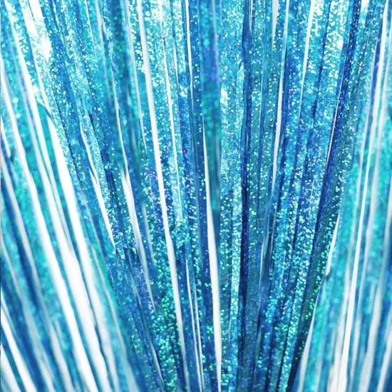 2 Pack 3.3x8.2 Feet Light Blue Foil Fringe Backdrop Curtains, Glitter Tinsel Streamers Birthday Party Decorations, Fringe Backdrop for Baby Shower Mermaid Under The Sea Ocean Frozen Party {4}