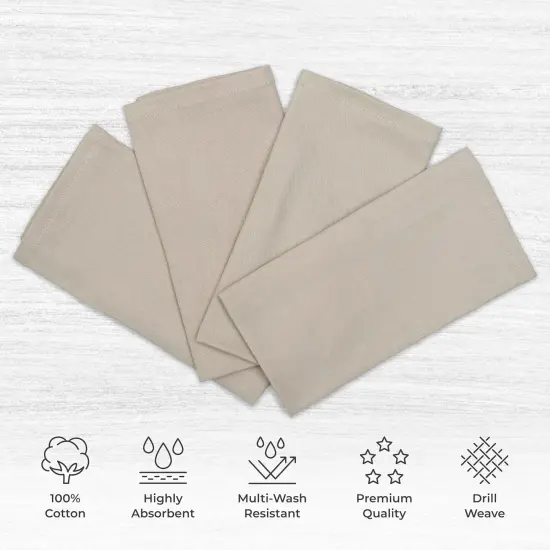 Cotton Napkins, 100% Ring Spun Premium Cotton, for Restaurants, Events and Dinner Napkins, Highly Absorbent Cloth Napkins, 6 Pack, 18 x 18 Inch | Beige {2}