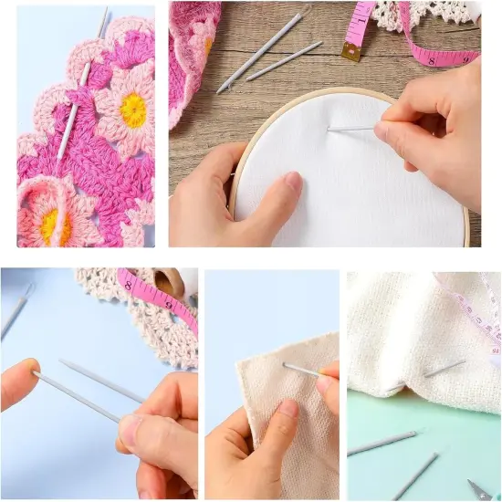 6 Pcs Nylon Thread Rope Threader Yarn Thread Large Eye Wool Needle Threader Weave Knitting Needle Yarn Sewing Needle Sweater Needle Knitting Tool {1}