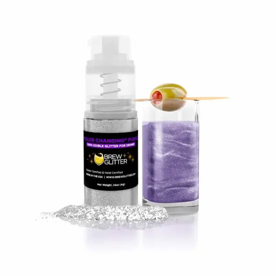 Brew Glitter - Purple Color Changing Edible Drink Glitter (4g, Mini Spray Pump) for Beer, Cocktails and Beverages {1}