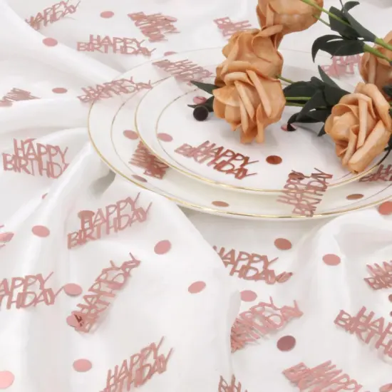 Rose Gold Birthday Confetti - 270 PCS Glitter Happy Birthday Decorations for Table {4}
