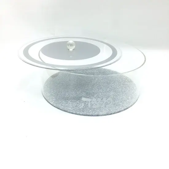 Lucite Matzah Box Silver Classic Design {1}