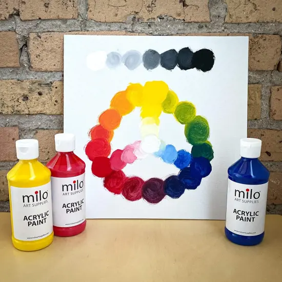 Acrylic Paint Set of 8 Colors | 8 oz Bottles | Student Primary Colors Acrylics Painting Pack | Made in the USA | Non-Toxic Art & Craft Paints for Artists, Kids, & Hobby Painters {5}