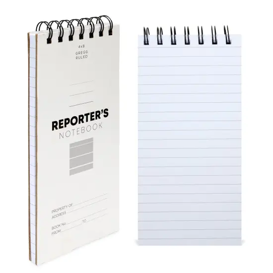 12 Pack Reporters Notebook, Spiral Note Pad for Journalist, Detective (70 Sheets/140 Pages Per Book, 4x8 In) White {4}