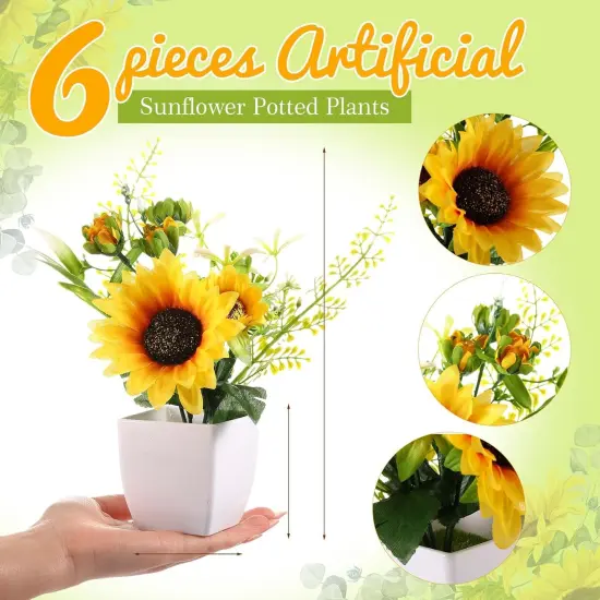 6 Pcs Small Fake Plants Artificial Potted Plants Table Centerpieces {3}
