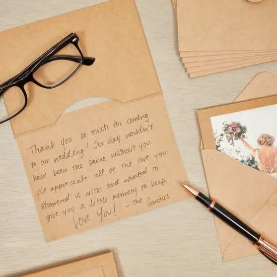 48 Pack Kraft Paper Photo Insert Cards with Envelopes, 4x6 Paper Frames, Photo Card Holder Inserts, Greeting Cards for Photos, Memories, Blank Inside (4 x 6 In) Brown {3}