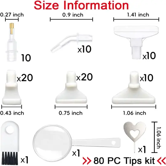 83 Pcs Diamond Painting Art Drill Dot Pen Tips Multi Placers Heads Nibs for Diamond Painting Nail Art Set Tool Accessories Kit 4710 {4}