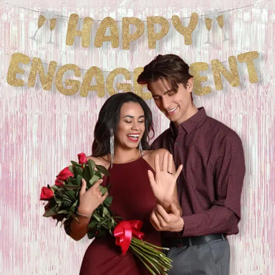 Party Decorations Iridescent Foil Fringe Backdrops - 2 Pack 3.2 x 6.5 ft Holographic Tinsel Photo Booths Pros Streamer Curtains for Easter Girl Birthdays Engagement Unicorn Parties {3}