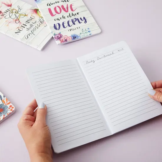 6 Pack Prayer Journals for Women - 5x8 Christian Notebooks Bulk with Inspirational Bible Verse Scripture (Floral Designed, 80 Pages) White {3}