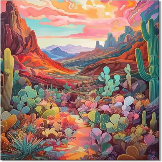 Paint by Numbers Kit for Adults Easy Crafts for Women Beginner DIY Succulent Cactus Canvas Painting for Kids {2}