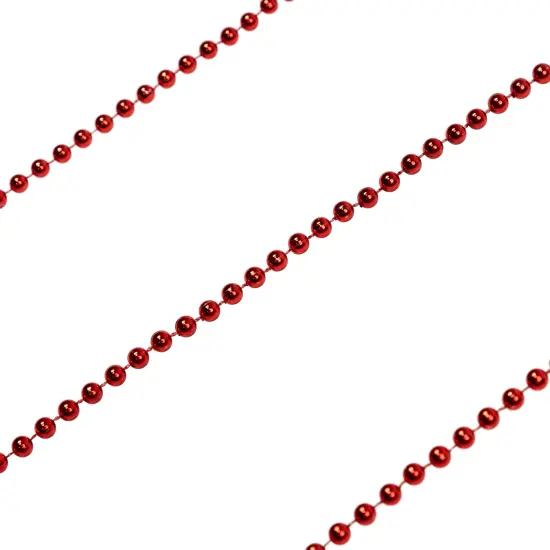 Northlight Shiny Beaded Christmas Garland -15' x .25" - Crimson Red - Unlit {5}