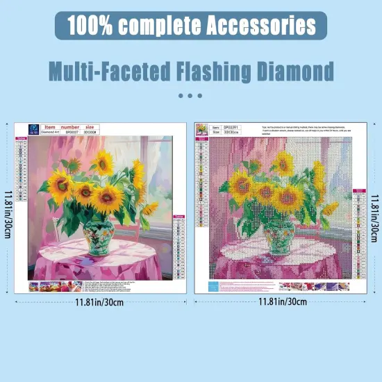 Sunflower Diamond Art Kits for Adults,5D Diamond Painting Diamond Art Kits,with Round Diamond Dots Full Drill Diamonds Crafts for Wall Decor&Gift-12x12in {2}