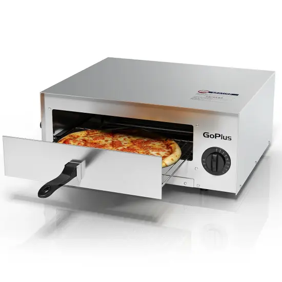 Silver Stainless Steel 12" Pizza Oven with Timer & Crumb Tray {3}