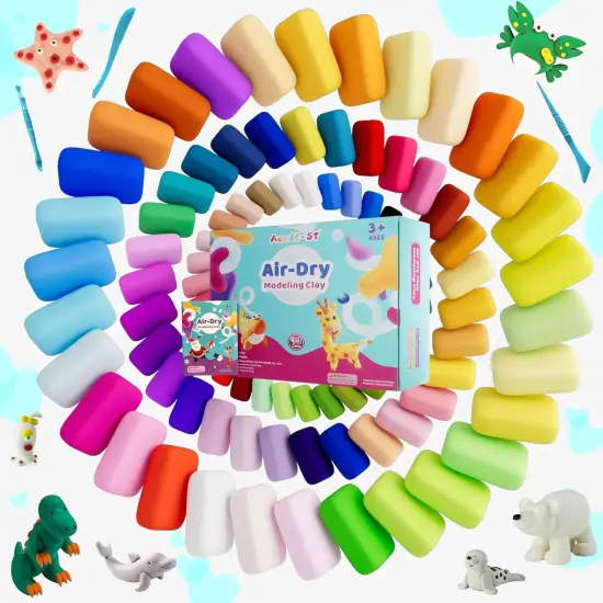 Air Dry Clay 90 Colors, Modeling Clay for Kids, Model Magic Clay, DIY Molding Clay Kit with Sculpting Tools,Soft & Non-Sticky,Art and Crafts Gift for Boys Girls Kids. {2}